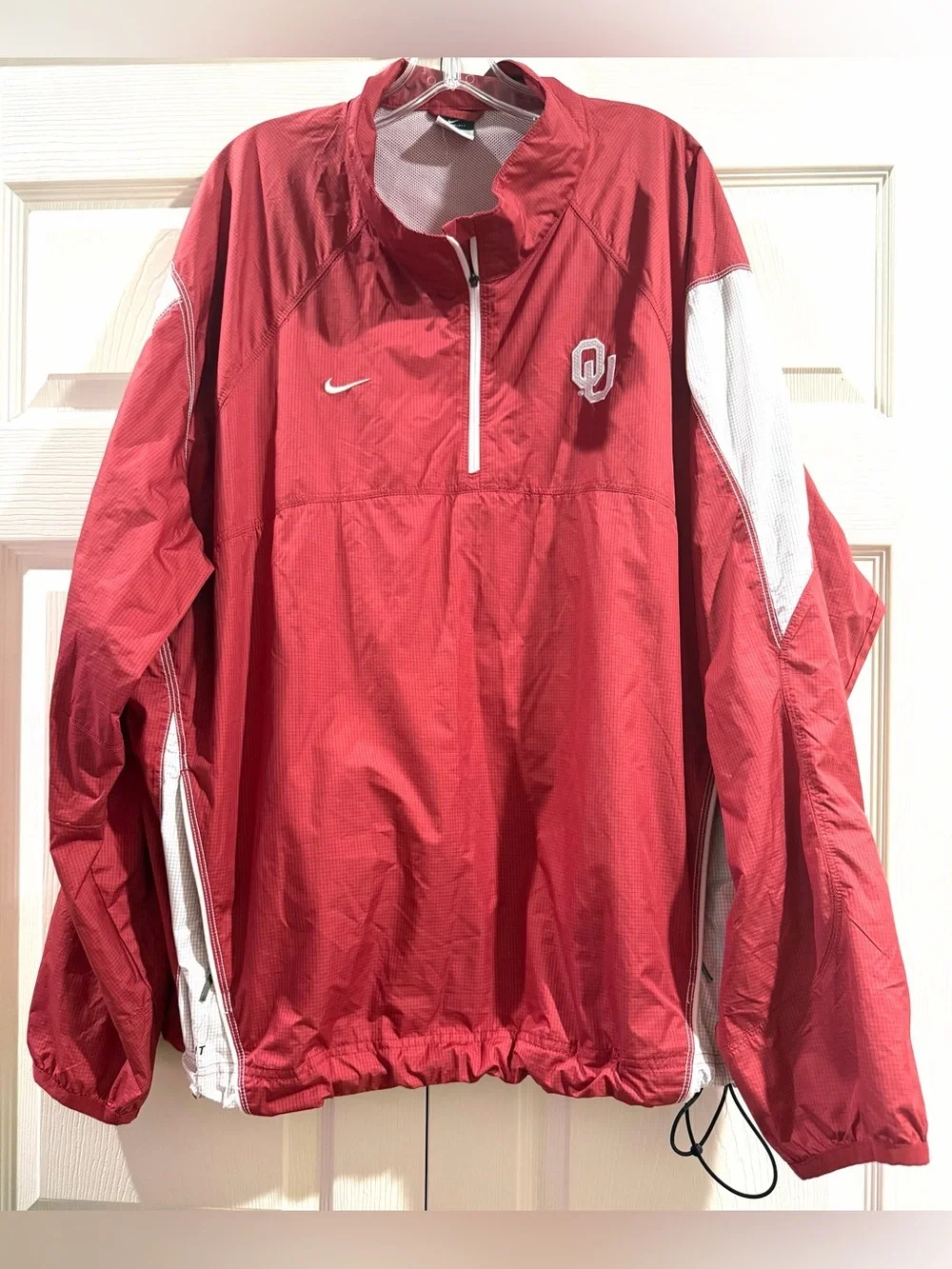 Nike Oklahoma Sooners Jacket Men’s Sz 2XL Red 1/4 Zip Storm Fit Windbreaker